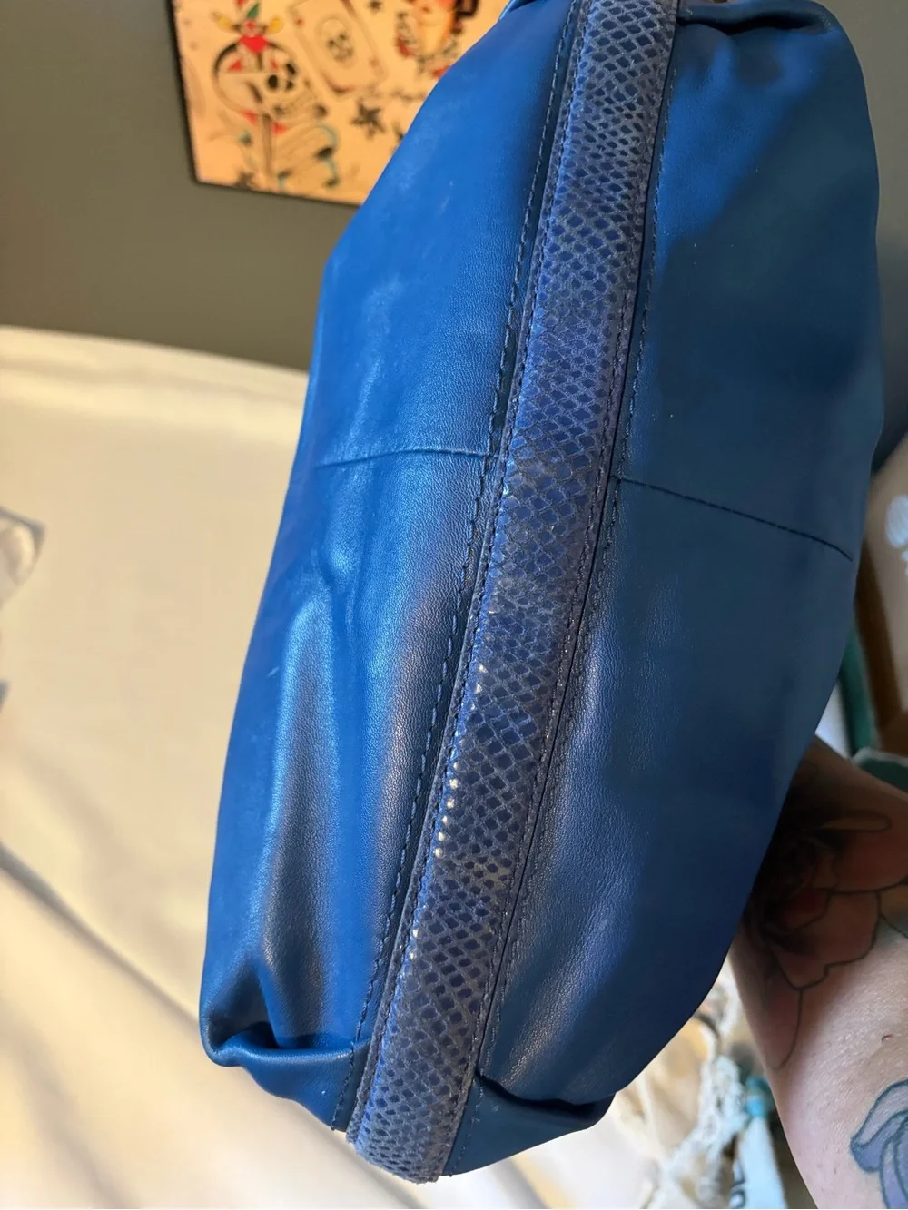 Coach Blue Leather Hobo Shoulder Bag in Very Good Condition
